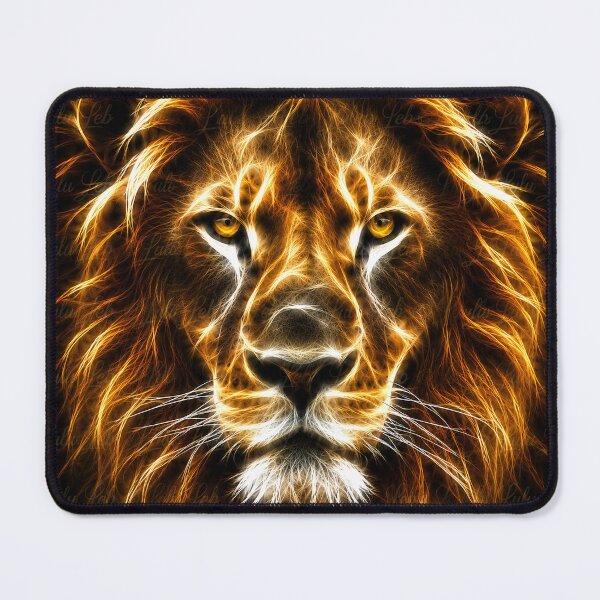 Item preview, Electric Lion – King of Light | Glowing Fractal Wildlife Art designed and sold by LuluLeb.