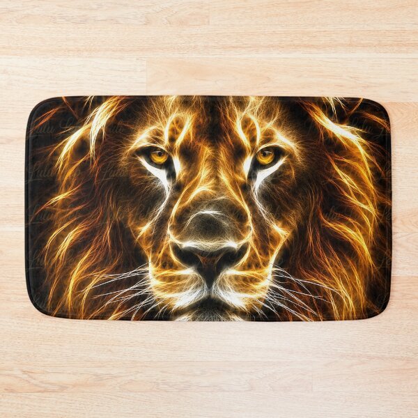 Item preview, Electric Lion – King of Light | Glowing Fractal Wildlife Art designed and sold by LuluLeb.