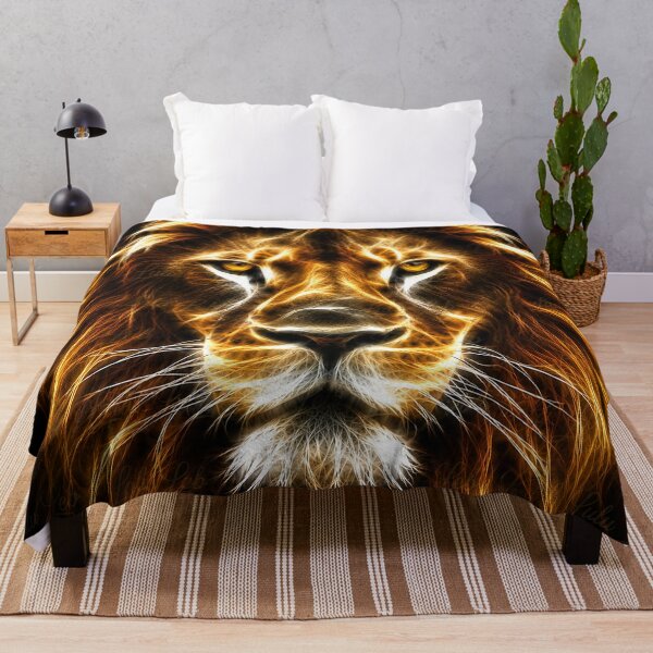 Item preview, Electric Lion – King of Light | Glowing Fractal Wildlife Art designed and sold by LuluLeb.