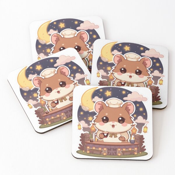 Item preview, Moonlight Café Mocha Hamster Sticker | Cozy Night Coffee Kawaii Gift designed and sold by Stylestickers55.