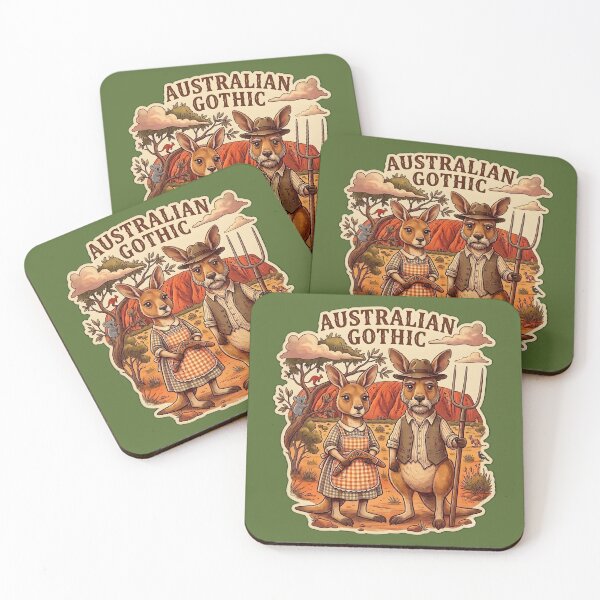 Item preview, Australian Gothic Kangaroo Outback Vintage Art designed and sold by radiogalaxy.