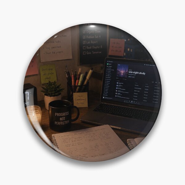 Item preview, Late Night Study Desk Motivation Aesthetic designed and sold by YogiCodeLab.