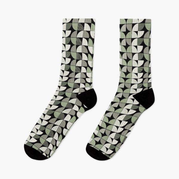 Item preview, Mid Century Modern Sage Green and Charcoal Geometric Pattern designed and sold by Jyoti-Quotes.