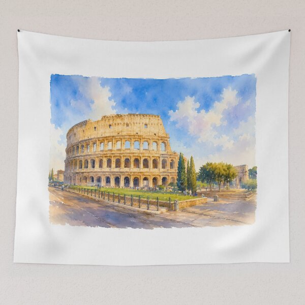 Item preview, Watercolor of the Colosseum designed and sold by SlapThat.