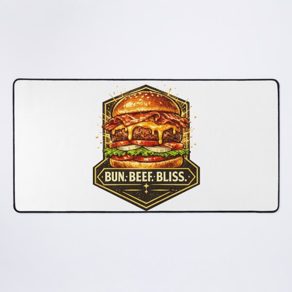 Item preview, Bun Beef Bliss: Triple Victory Luxury Gold Badge Design designed and sold by irfanshikh.