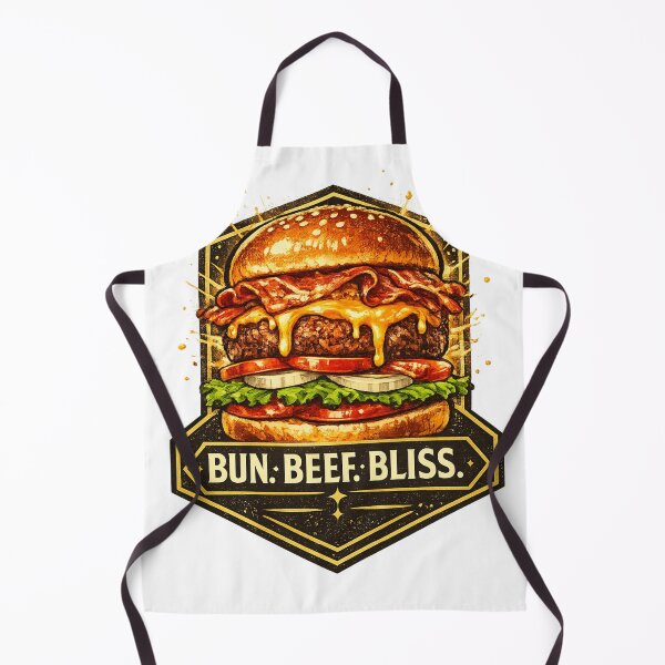Aperçu de l'œuvre Bun Beef Bliss : Design de badge doré de luxe Triple Victoire créée et vendue par irfanshikh.