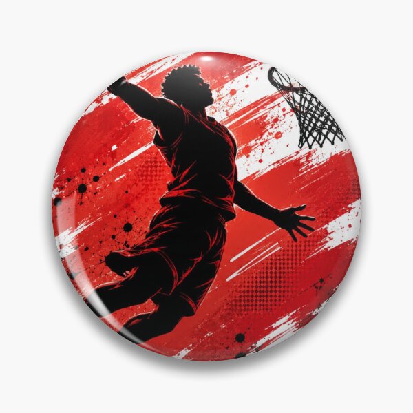 Item preview, Red Grunge Basketball Slam Dunk Silhouette designed and sold by YogiCodeLab.