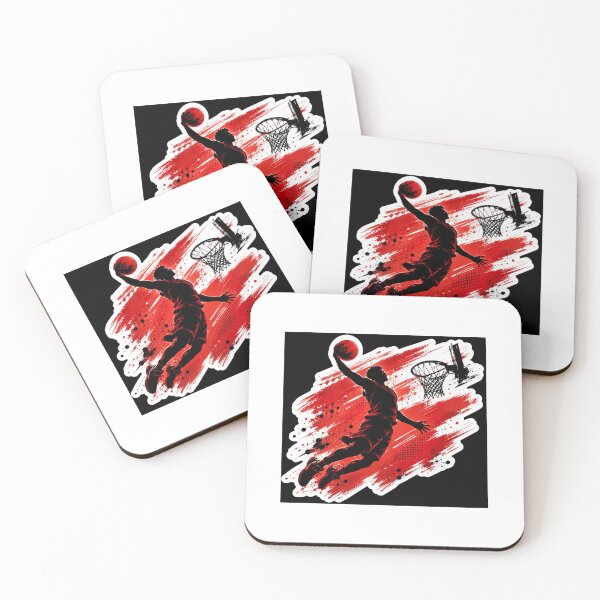 Item preview, Red Grunge Basketball Slam Dunk Silhouette designed and sold by YogiCodeLab.
