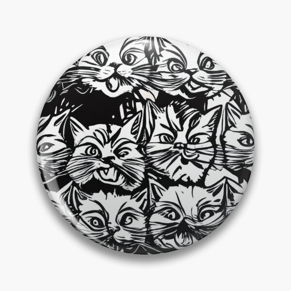 Item preview, Crazy Cat Faces – Cute Black & White Cat Pattern  Autres idées designed and sold by TitiaDesign.
