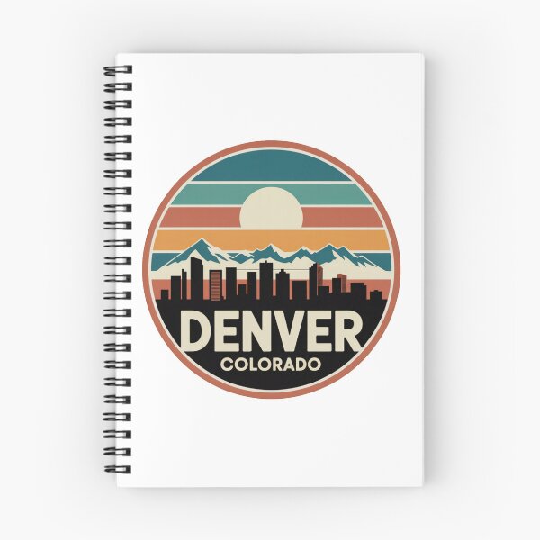 Item preview, Denver Colorado: Retro Sunset Skyline Badge designed and sold by CircinusStore.