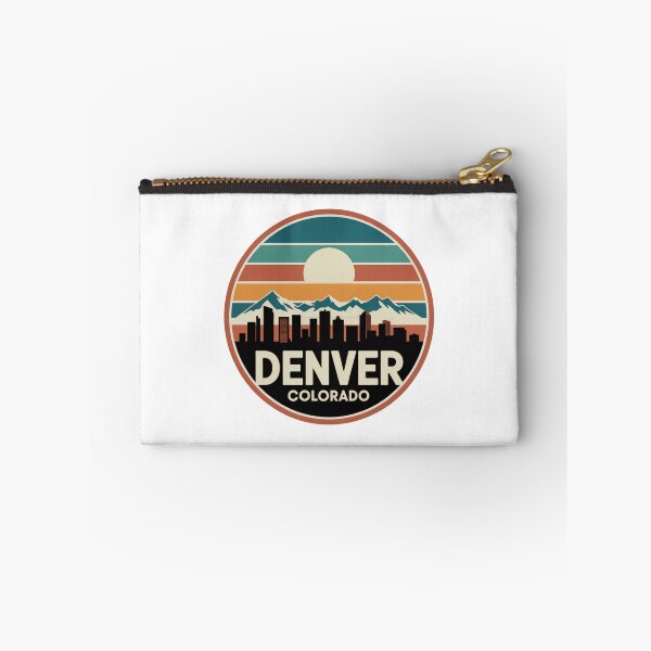 Item preview, Denver Colorado: Retro Sunset Skyline Badge designed and sold by CircinusStore.