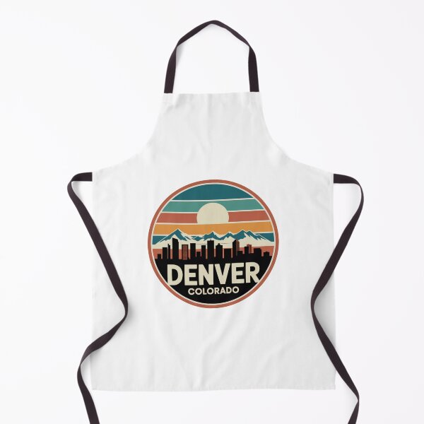 Item preview, Denver Colorado: Retro Sunset Skyline Badge designed and sold by CircinusStore.