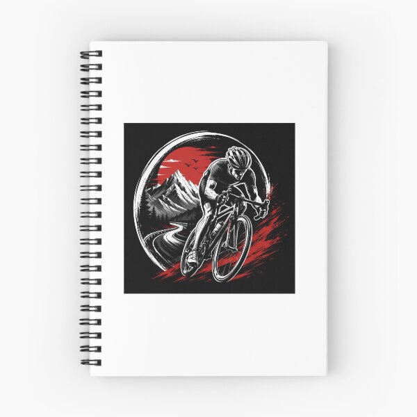 Item preview, Mountain Cyclist Red Sun Graphic Art designed and sold by YogiCodeLab.