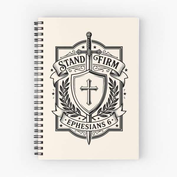Item preview, Stand Firm Sword Crest | Ephesians 6 Christian Badge designed and sold by stylishdzign.