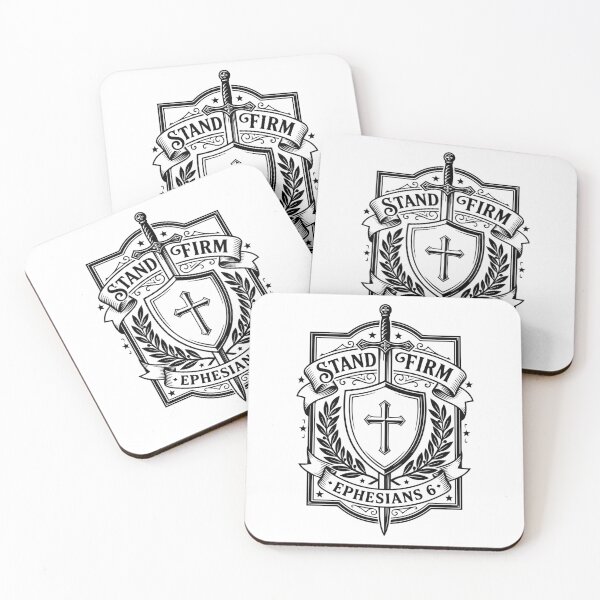 Item preview, Stand Firm Sword Crest | Ephesians 6 Christian Badge designed and sold by stylishdzign.