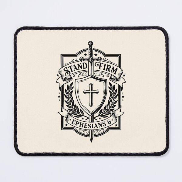 Item preview, Stand Firm Sword Crest | Ephesians 6 Christian Badge designed and sold by stylishdzign.