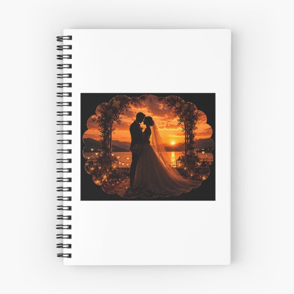Item preview, Romantic Wedding Couple Lake Sunset Silhouette designed and sold by YogiCodeLab.