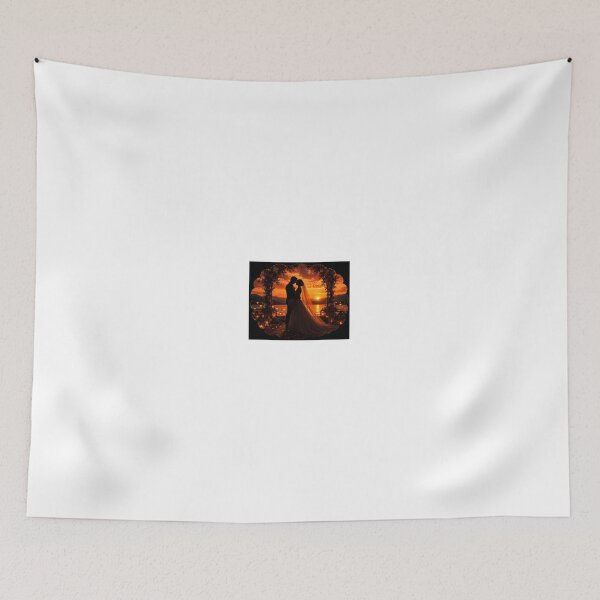 Item preview, Romantic Wedding Couple Lake Sunset Silhouette designed and sold by YogiCodeLab.