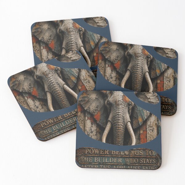 Item preview, Disciplined Founder Geometric Elephant Stone Relief Home Office Wall Art Poster designed and sold by SavannaStrikes.