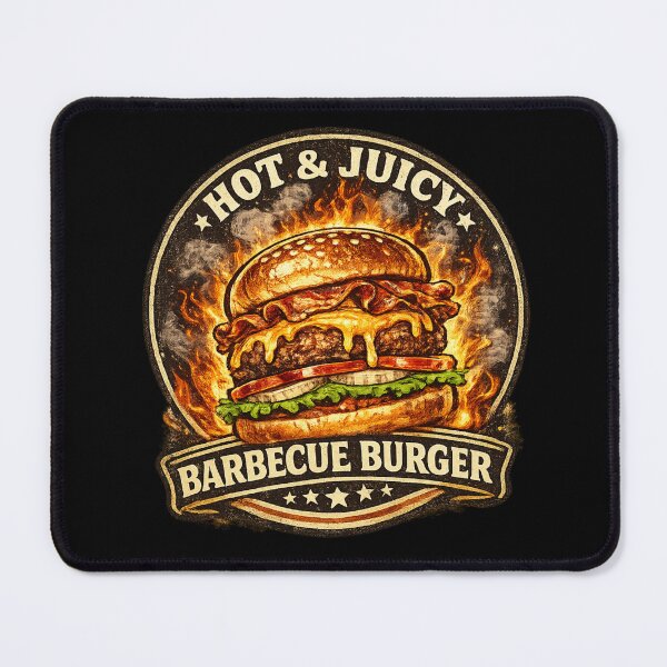 Item preview, Hot Juicy Barbecue Burger: Flame Grilled BBQ Fire Design designed and sold by irfanshikh.
