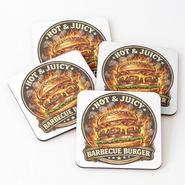 Item preview, Hot Juicy Barbecue Burger: Flame Grilled BBQ Fire Design designed and sold by irfanshikh.