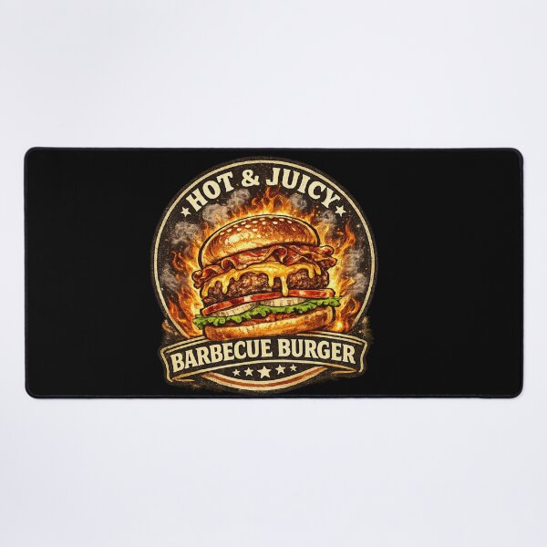 Item preview, Hot Juicy Barbecue Burger: Flame Grilled BBQ Fire Design designed and sold by irfanshikh.