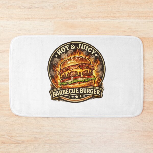 Item preview, Hot Juicy Barbecue Burger: Flame Grilled BBQ Fire Design designed and sold by irfanshikh.