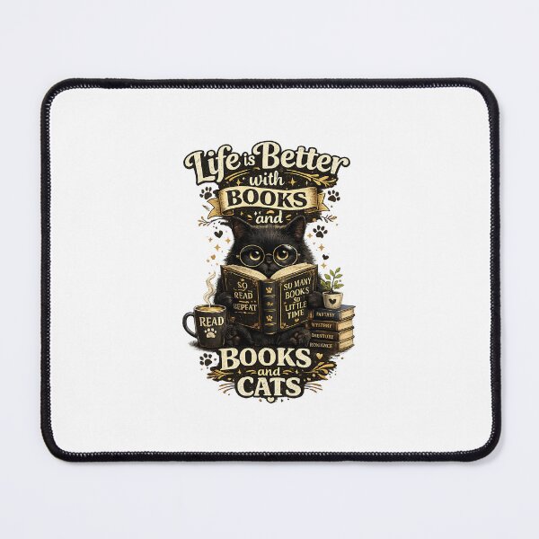 Item preview, Life Is Better With Books and Cats designed and sold by KADHomes.