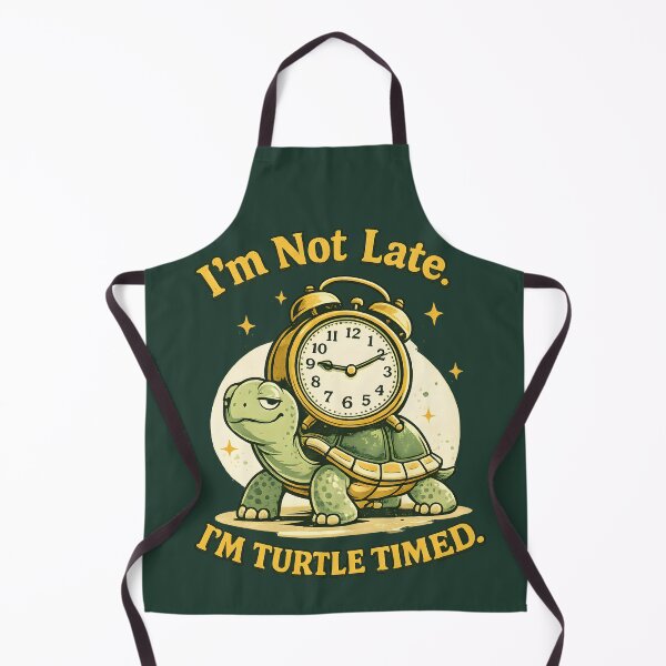 Item preview, I'm Not Late I'm Turtle Timed Funny Turtle Vintage Retro T-Shirt Design designed and sold by Artistry in Motion by MADsrecreation.