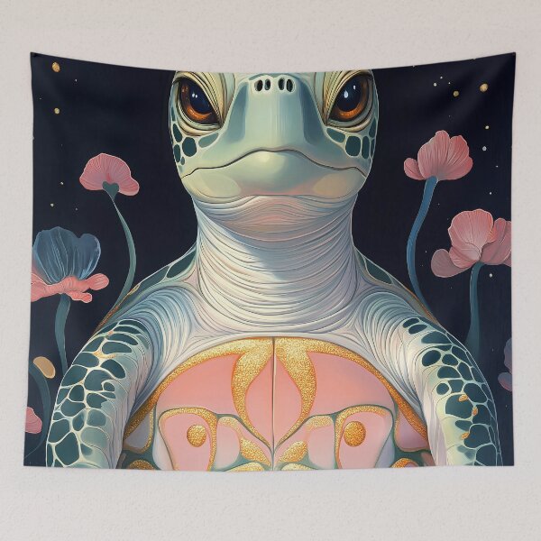 Item preview, Sea Turtle Floral Shell Ocean Fantasy Glow designed and sold by juniorcastros.