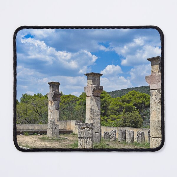 Item preview, Stone columns stand amidst the ruins of the ancient archaeological site of the Sanctuary of Asclepius, Epidaurus, Peloponnese, Greece designed and sold by goceris.
