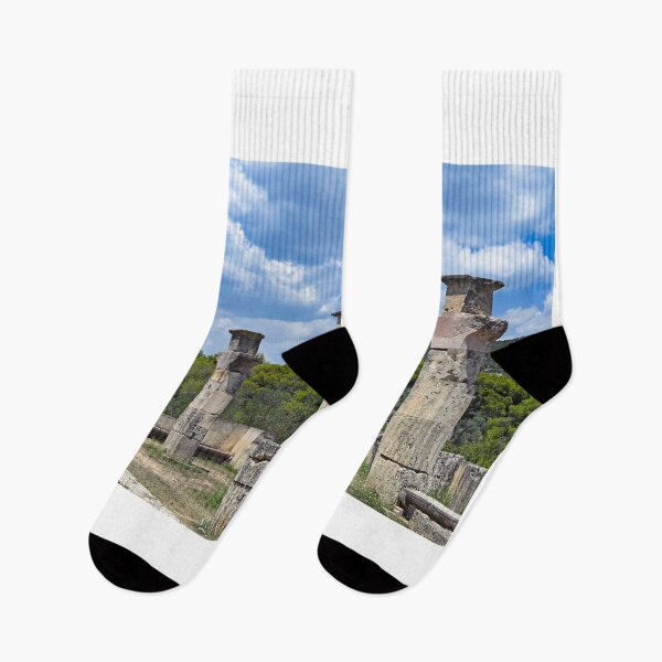 Item preview, Stone columns stand amidst the ruins of the ancient archaeological site of the Sanctuary of Asclepius, Epidaurus, Peloponnese, Greece designed and sold by goceris.