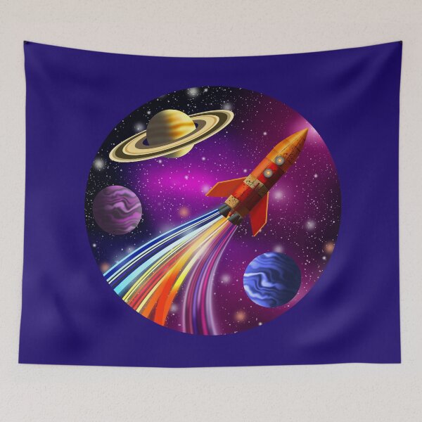 Item preview, Vibrant Rocket Journey Through Space designed and sold by Andrew  Hitchen.