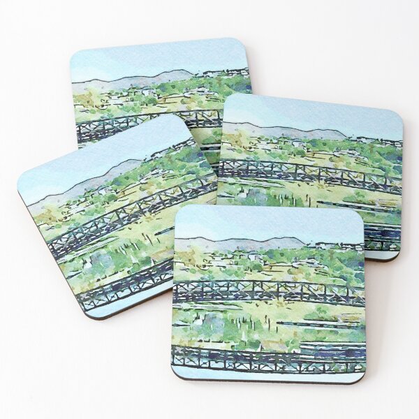 Item preview, Tropical Watercolor Bridge and Palm Trees by Pamela Storch designed and sold by Pamela Storch.