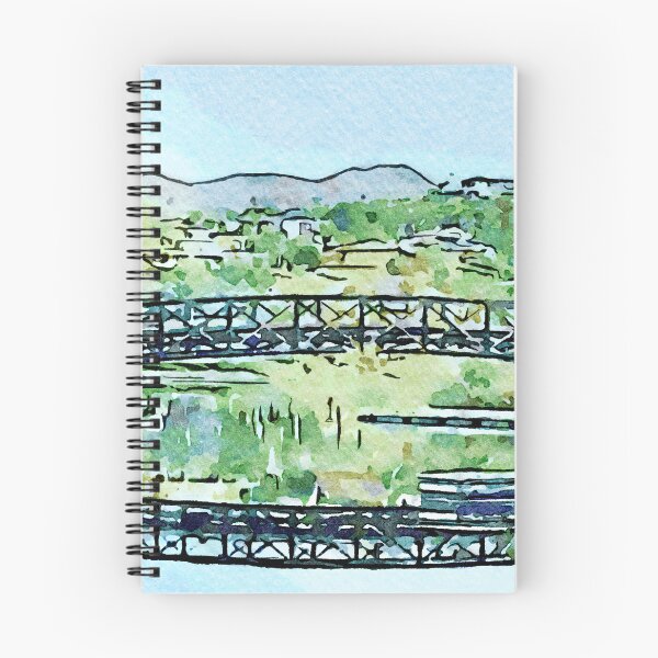 Item preview, Tropical Watercolor Bridge and Palm Trees by Pamela Storch designed and sold by Pamela Storch.