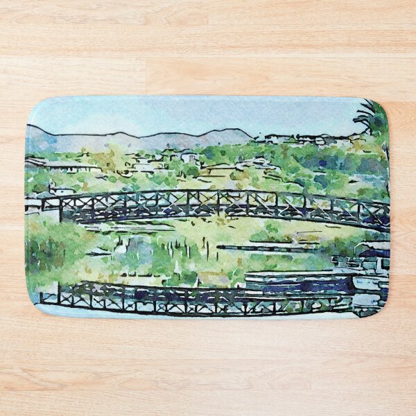 Item preview, Tropical Watercolor Bridge and Palm Trees by Pamela Storch designed and sold by Pamela Storch.