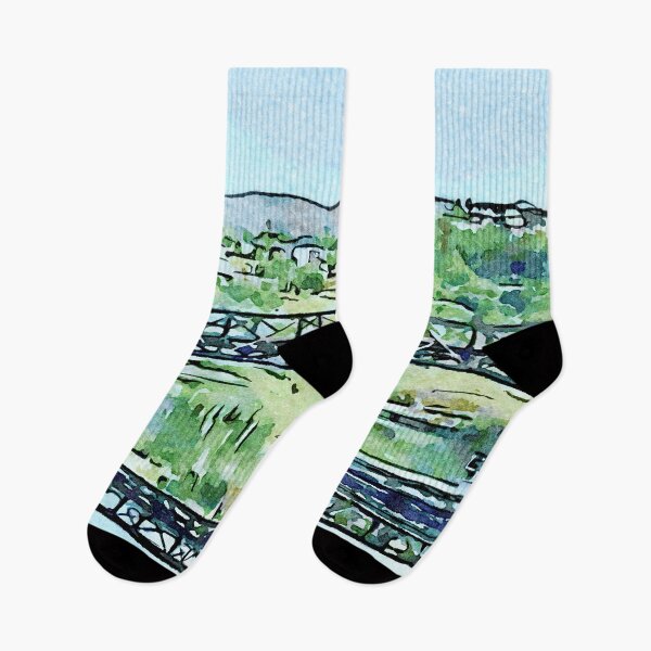 Item preview, Tropical Watercolor Bridge and Palm Trees by Pamela Storch designed and sold by Pamela Storch.