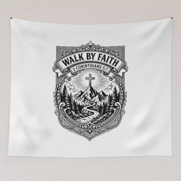 Item preview, Walk By Faith Not By Sight Christian – 2 Corinthians 5:7 Bible Verse Inspirational Faith  designed and sold by stylishdzign.