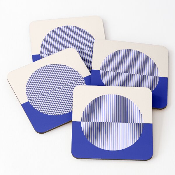 Item preview, Bauhaus Ausstellung Blue Striped Circle Geometric designed and sold by FaizArtShop.