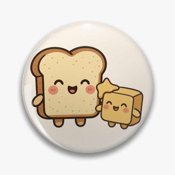 Item preview, Cute Bread and Butter Kawaii Cartoon designed and sold by littlemooonart.