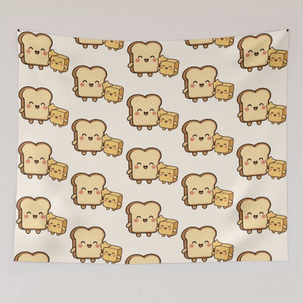 Artikelvorschau, Niedliches Brot und Butter Kawaii Cartoon entworfen und verkauft von littlemooonart.