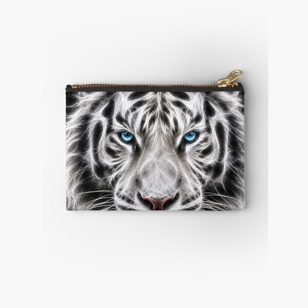 Item preview, Electric White Tiger – Frozen Spirit | Glowing Fractal Wildlife Art designed and sold by LuluLeb.