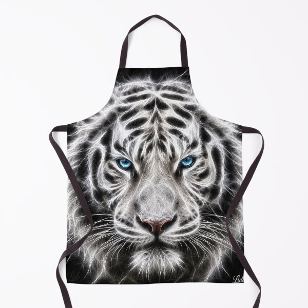 Item preview, Electric White Tiger – Frozen Spirit | Glowing Fractal Wildlife Art designed and sold by LuluLeb.