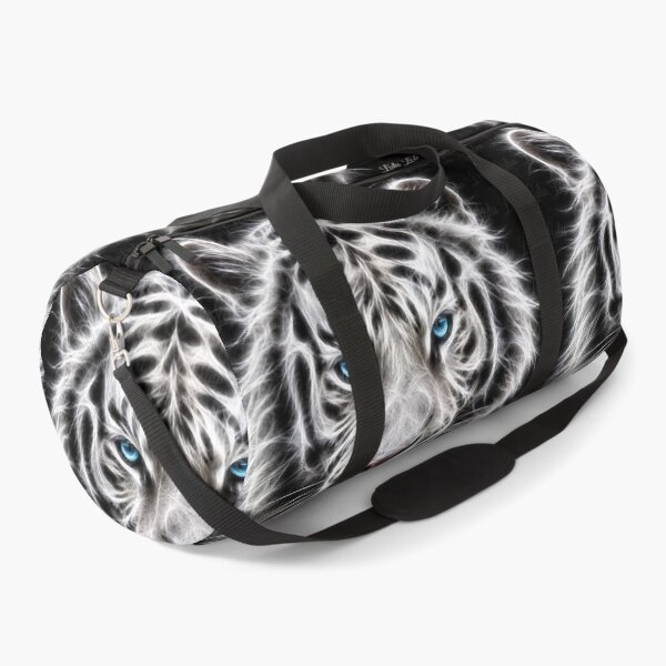 Item preview, Electric White Tiger – Frozen Spirit | Glowing Fractal Wildlife Art designed and sold by LuluLeb.