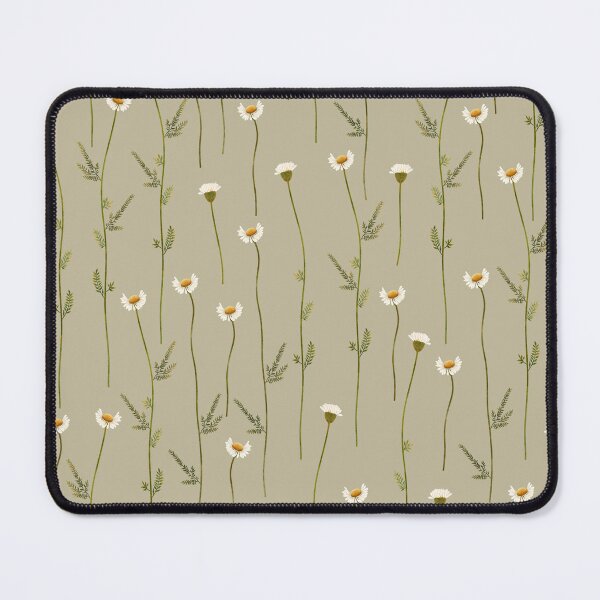 Item preview, Delicate White Daisy Long Stem Seamless Pattern designed and sold by Grin Katalina Floral Patterns & Cozy Art.