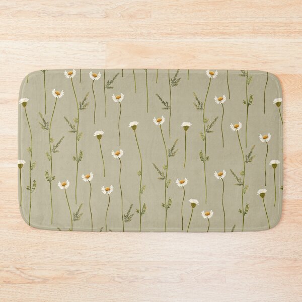 Item preview, Delicate White Daisy Long Stem Seamless Pattern designed and sold by Grin Katalina Floral Patterns & Cozy Art.
