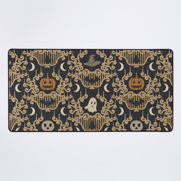Item preview, Midnight Candlelight - Opulent Heirloom Halloween Damask Black Gold Orange designed and sold by DesigndN.