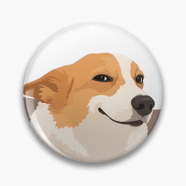 Item preview, Smiling Corgi Dog Meme Illustration designed and sold by PrintondemArt.