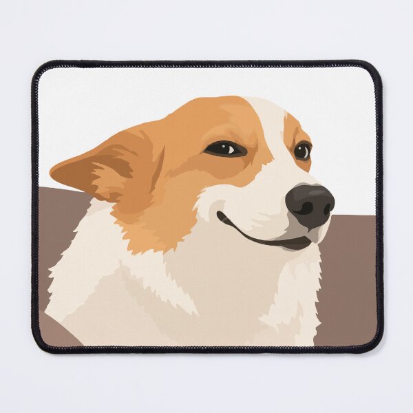 Item preview, Smiling Corgi Dog Meme Illustration designed and sold by PrintondemArt.