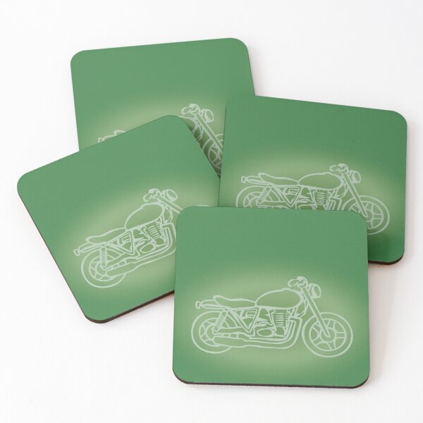 Item preview, Line Drawn Grey Motorbike with Dark Green Background designed and sold by Adamo-illustration.